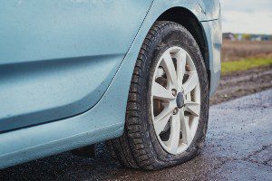 tire blowout on the road