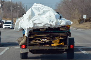 vehicle overloaded on road