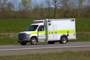 emergency vehicle rushing to crash scene