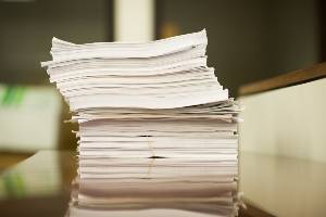 large stack of documents