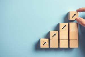 wooden blocks on blue wall