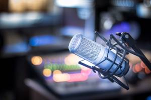 microphone in radio studio