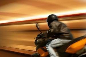 motorcyclist in tunnel