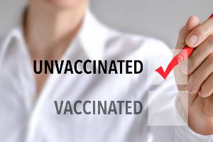 red check on unvaccinated box