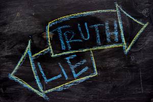 truth and lie written in chalk