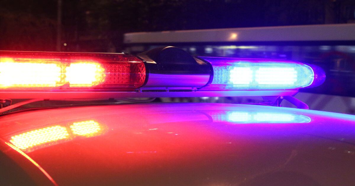 red and blue police lights