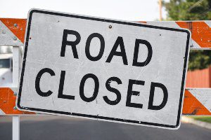 closed road sign