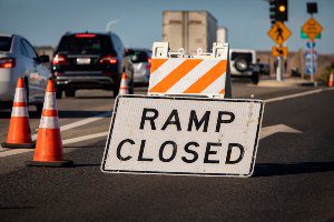 sign for ramp closure