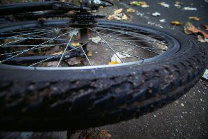 overturned bicycle on pavement