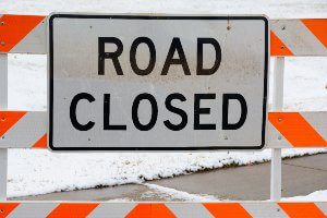 road closure sign