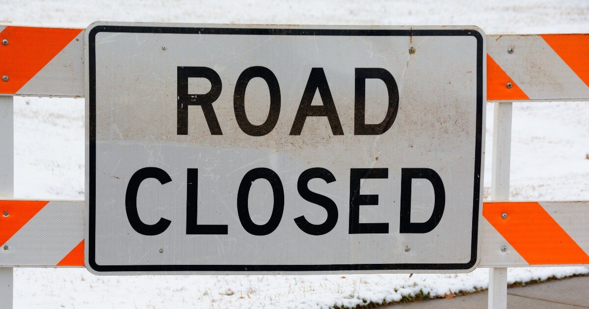 road closure sign