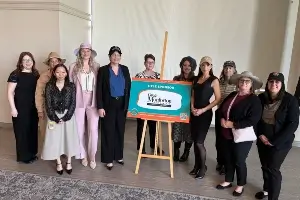 Joanna Sweet of Greg Monforton & Partners, presenting at the 16th annual Hats on for Healthcare for Windsor Hospital