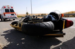 a crashed motorcycle