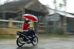 motorcyclist in rain