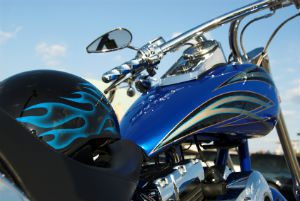 blue motorcycle