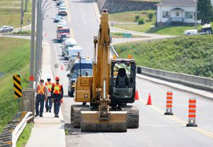 construction on a roadway