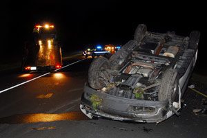 night rollover accident