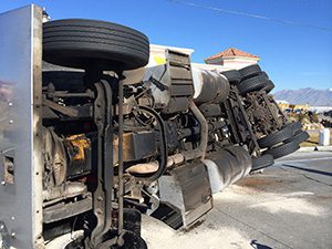 Tanker Truck Flips Lakeshore