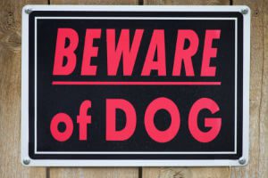 dog warning sign