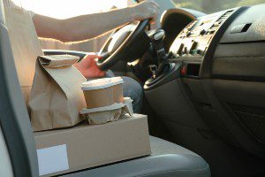 driver making a food delivery