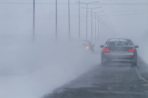 driving in whiteout conditions