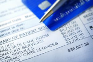 huge medical bill with itemized expenses