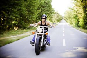 motorcycle rider on the highway