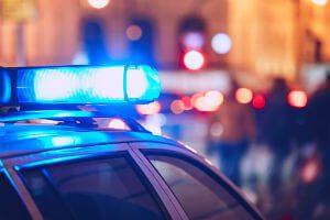 police car lights flashing