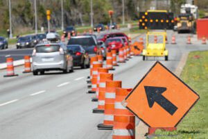 driving through construction zone