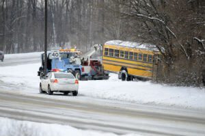 school bus accident during snow
