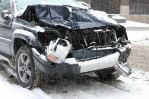 car accident in snow
