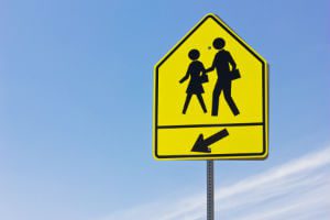 road sign for pedestrians