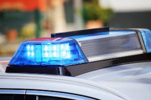 police car lights during day