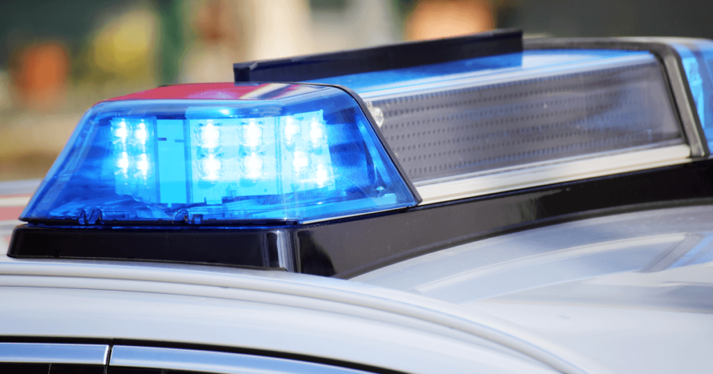 Close up of police lights