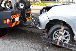tow truck pulling car