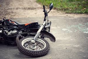 crashed motorcycle on road