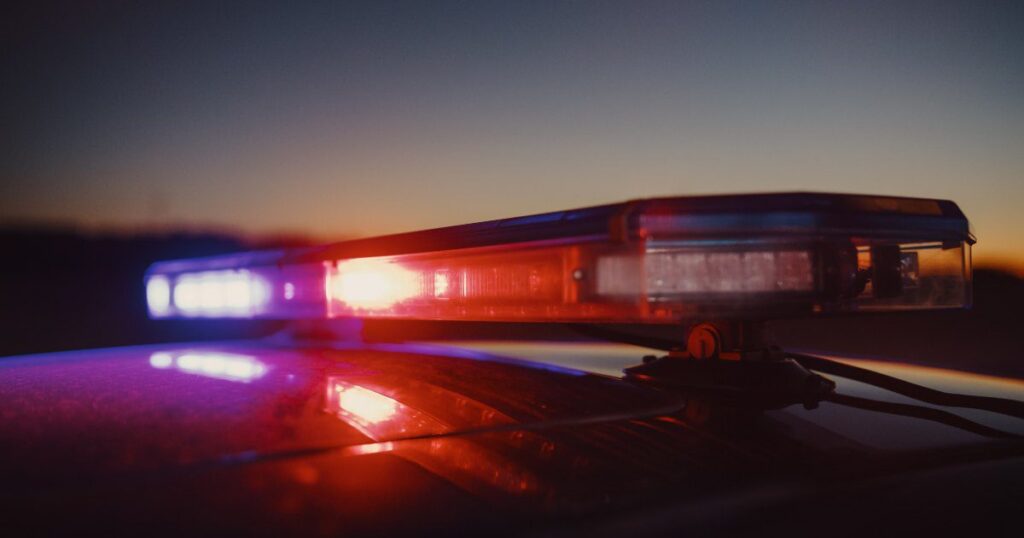 Police Car Lights at night