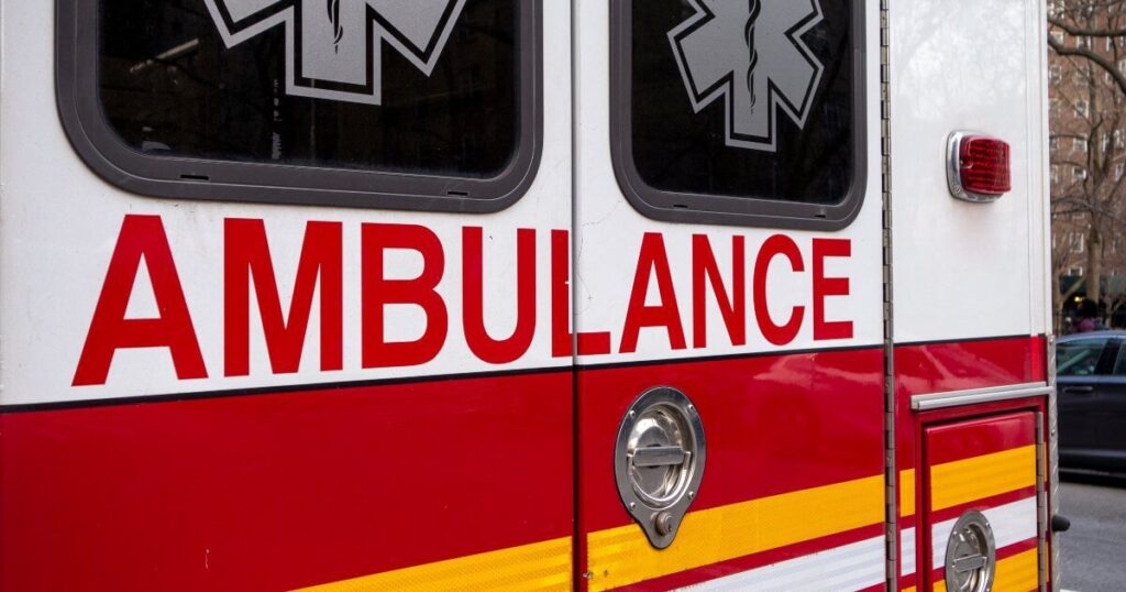 Back of Ambulance on Road Social