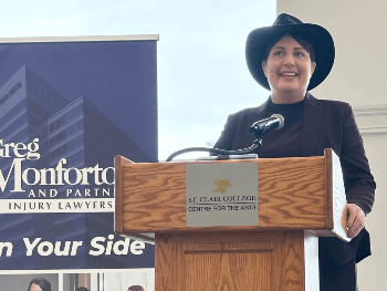 joanna sweet at hats on for healthcare lunch
