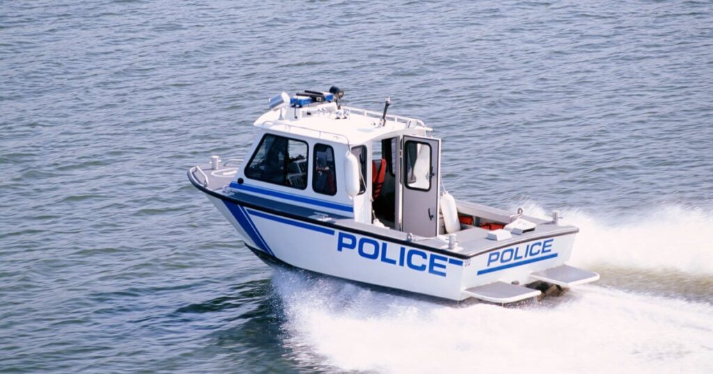police boat on water in ontario