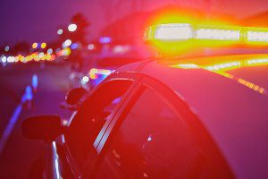 police car with lights on