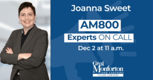 Joanna Sweet Making First Appearance on AM800’s Experts On Call on Saturday Morning
