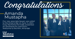 Congratulations to Our New Associate Lawyer Amanda Mustapha!