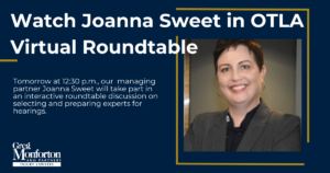 Joanna Sweet Taking Part in OTLA Virtual Roundtable on Selecting and Preparing Experts