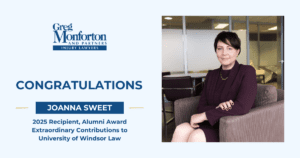 Joanna Sweet: 2025 Alumni Award Recipient for Extraordinary Contributions to Windsor Law