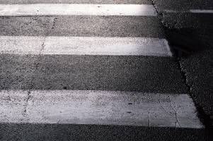 overhead shot of crosswalk lines