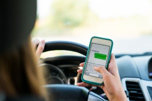 driver texting or otherwise distracted on the road