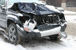 car accident in snow